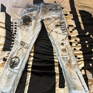 Pacson graphic blue jeans